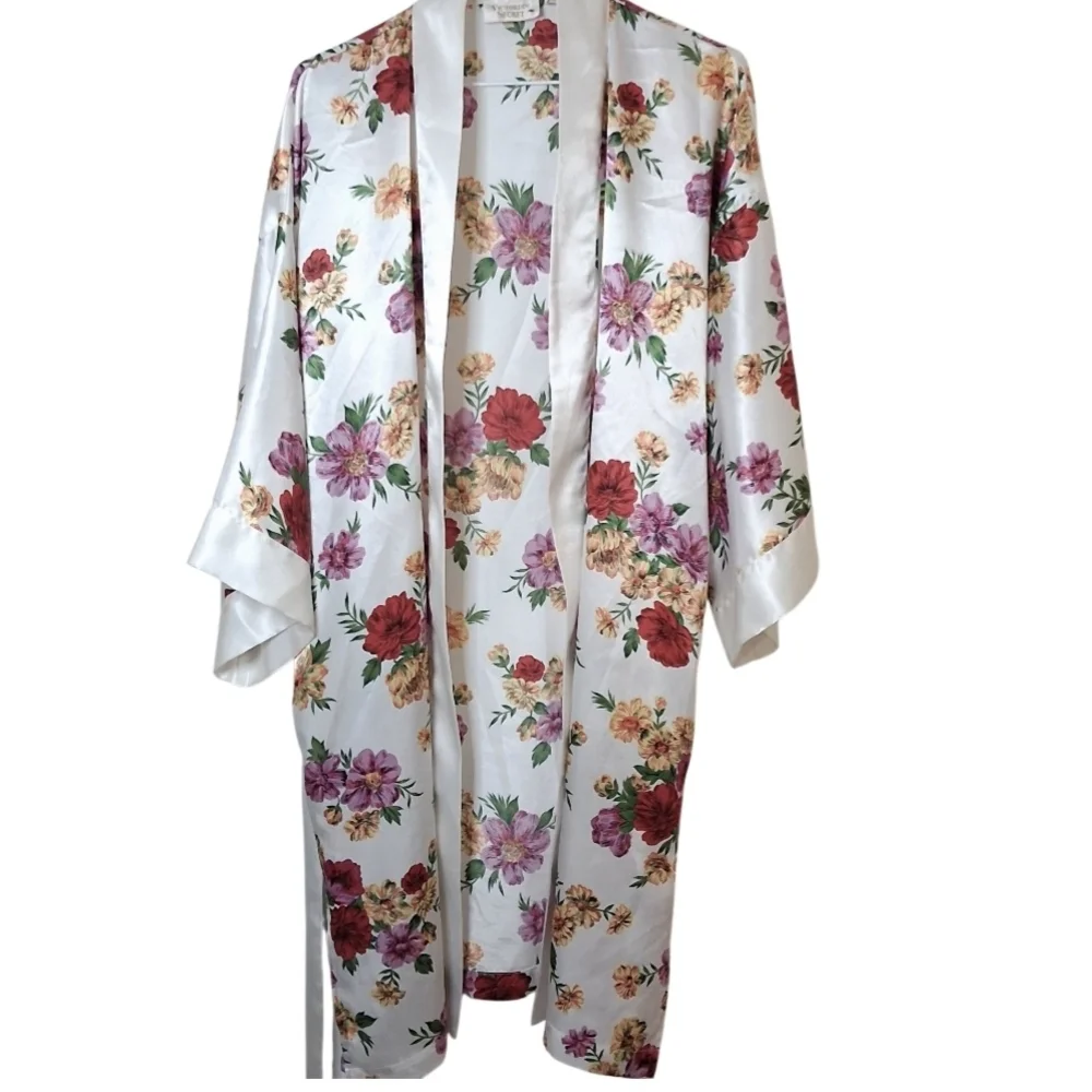 Victoria Secret Floral‎ Satin Romantic Kimono Robe 90's Y2K